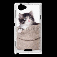 Coque Sony Xperia L Chaton dans un sac
