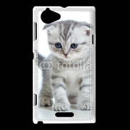 Coque Sony Xperia L Chaton gris en balade