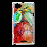 Coque Sony Xperia L Oiseaux en peinture