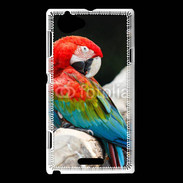 Coque Sony Xperia L Macaw bleu et rouge 75