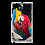 Coque Sony Xperia L Macaw vert et rouge 76