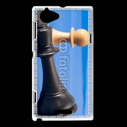 Coque Sony Xperia L Pions de jeu d'échec sur fond bleu