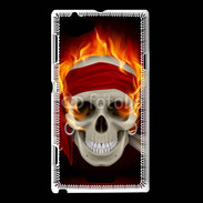 Coque Sony Xperia L Tête de mort en flamme