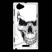 Coque Sony Xperia L Tête de mort fumeur