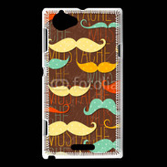 Coque Sony Xperia L Fond en moustache