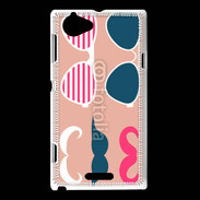 Coque Sony Xperia L Moustache et lunettes 5