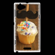 Coque Sony Xperia L Cupcake moustache