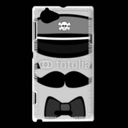 Coque Sony Xperia L Moustache et casquette tête de mort