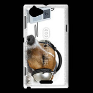 Coque Sony Xperia L Chien écoutant de la musique