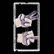 Coque Sony Xperia L double fuck gants