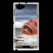 Coque Sony Xperia L Enorme poisson chassant bateau de pêcheurs