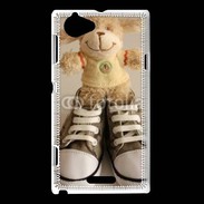 Coque Sony Xperia L peluche et converses