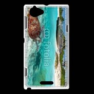 Coque Sony Xperia L Belle plage avec tortue