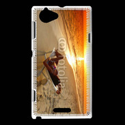 Coque Sony Xperia L Couché de soleil agréable sur la plage