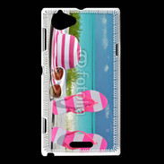 Coque Sony Xperia L La vie en rose à la plage