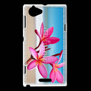 Coque Sony Xperia L Fleurs à la plage