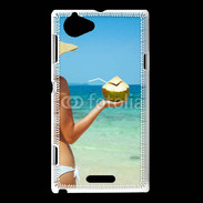 Coque Sony Xperia L Cocktail noix de coco sur la plage 5
