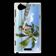 Coque Sony Xperia L Palmier et charme sur la plage
