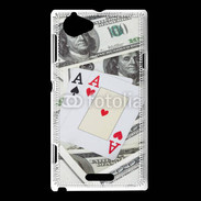 Coque Sony Xperia L Paire d'as au poker 2