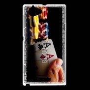 Coque Sony Xperia L Poker paire d'as