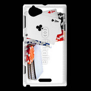 Coque Sony Xperia L Paire d'as au poker 5