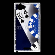 Coque Sony Xperia L Poker bleu et noir 2