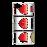 Coque Sony Xperia L Triple coeur machine à sous