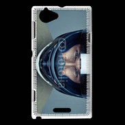 Coque Sony Xperia L homme avec casque de moto