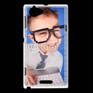 Coque Sony Xperia L jeune Geek avec clavier
