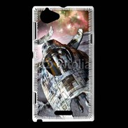 Coque Sony Xperia L Vaisseau spatial sur la lune