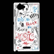 Coque Sony Xperia L Eléments de musique en dessin
