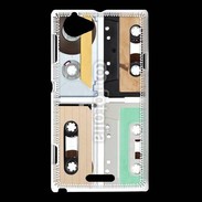 Coque Sony Xperia L Music audio tape vintage