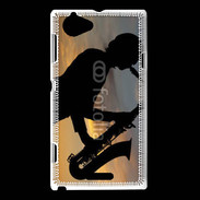 Coque Sony Xperia L Saxophoniste au couché de soleil