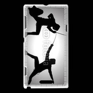 Coque Sony Xperia L Silhouette d'escrimeurs