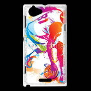 Coque Sony Xperia L Joueur de basket en dessin
