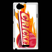 Coque Sony Xperia L Cricket balle flamme