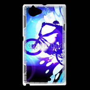 Coque Sony Xperia L Illustration BMX bleu