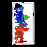 Coque Sony Xperia L Illustration mêlée de rugby