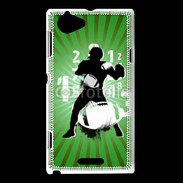 Coque Sony Xperia L Illustration football américain sur fond vert