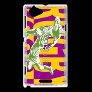 Coque Sony Xperia L Poster rugby sur fond jaune