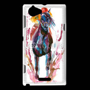 Coque Sony Xperia L Equitation en peinture 10