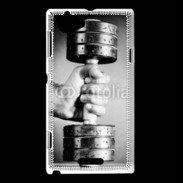 Coque Sony Xperia L Passion Musculation en noir et blanc