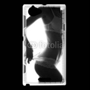 Coque Sony Xperia L Lingerie noir et blanc