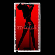Coque Sony Xperia L Pole danseuse noir et rouge