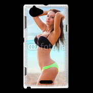 Coque Sony Xperia L Belle femme à la plage 10
