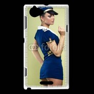 Coque Sony Xperia L Hôtesse de l'air sexy