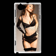 Coque Sony Xperia L Femme sexy en lingerie noire
