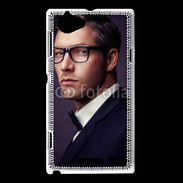 Coque Sony Xperia L Homme charmant en costume et lunettes