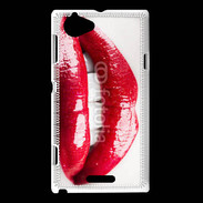 Coque Sony Xperia L Bouche sexy gloss rouge