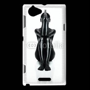 Coque Sony Xperia L Femme nue body painting noir et blanc 2